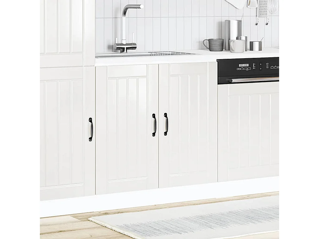 Spoelbakonderkast Lucca bewerkt hout hoogglans wit