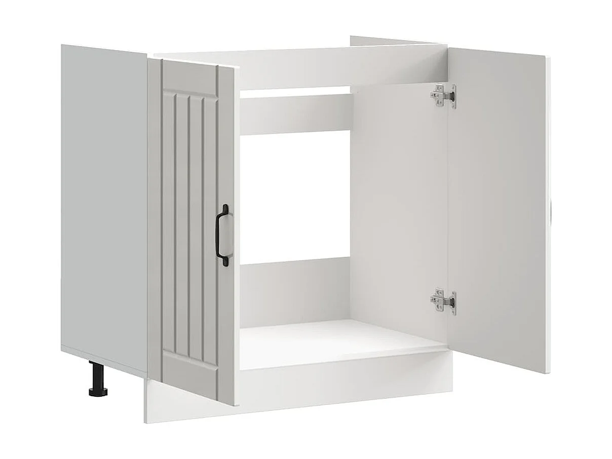 Spoelbakonderkast Lucca bewerkt hout hoogglans wit