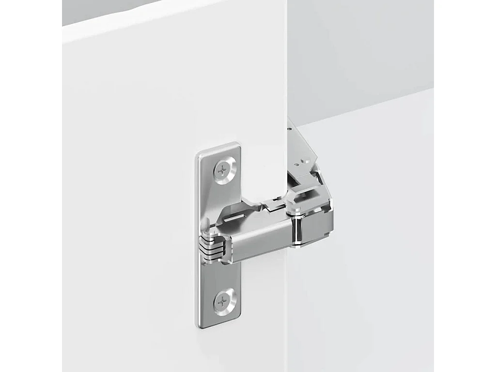 Armoire d'angle de cuisine Lucca blanc brillant bois ingénierie