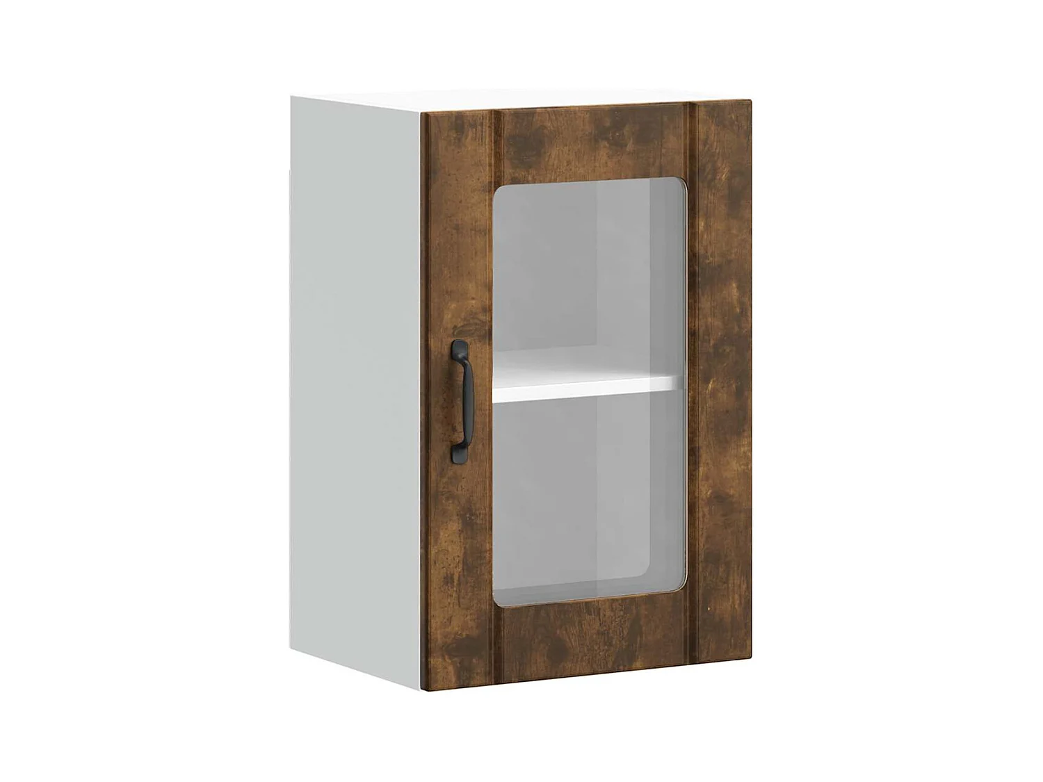 Armario de pared para cocina puerta cristal Lucca roble ahumado