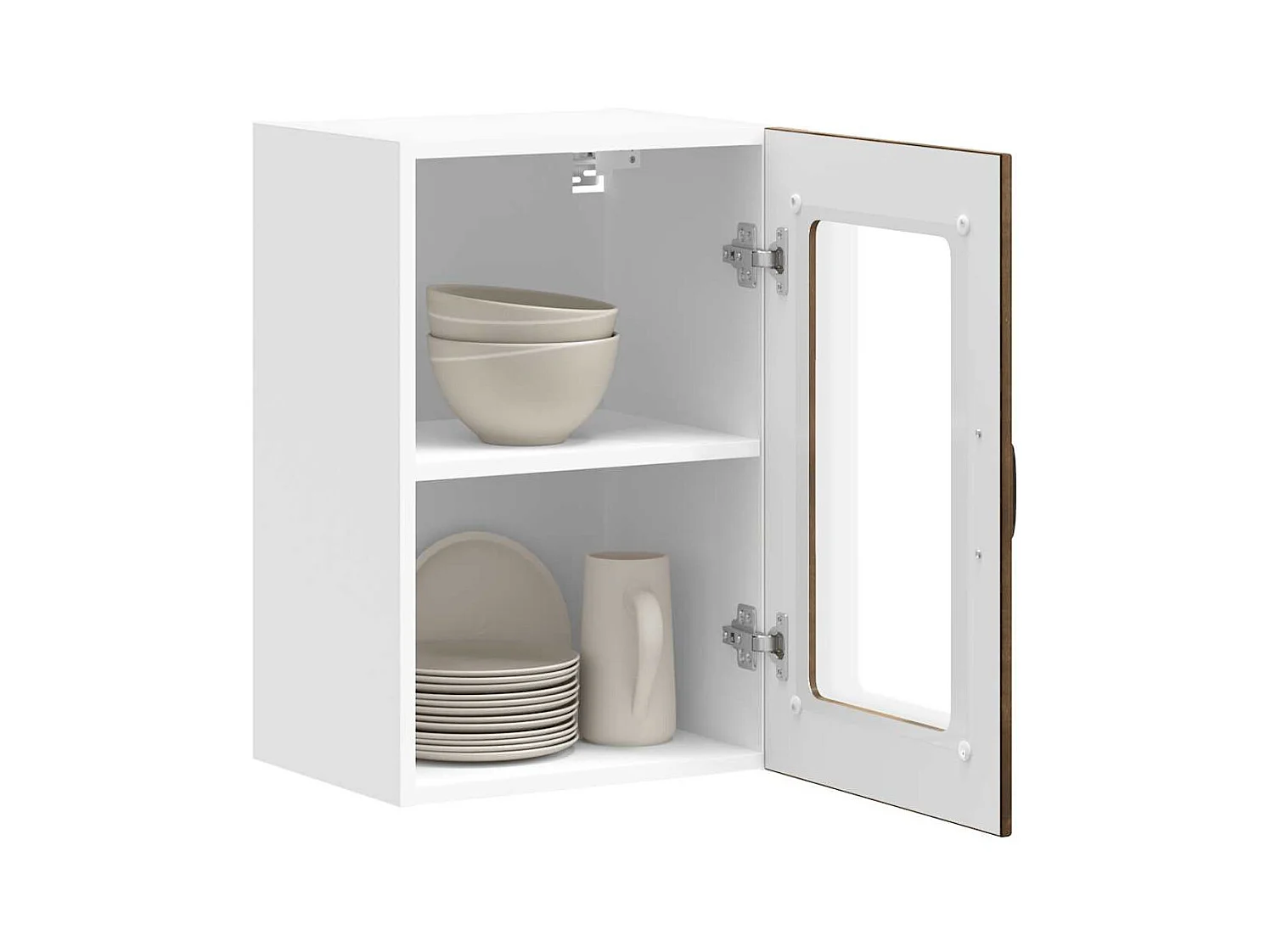 Armario de pared para cocina puerta cristal Lucca roble ahumado