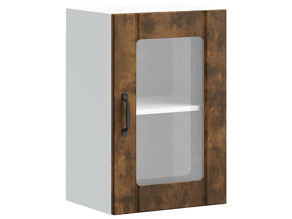 Küchen-Hängeschrank mit Glastür Lucca Räuchereiche