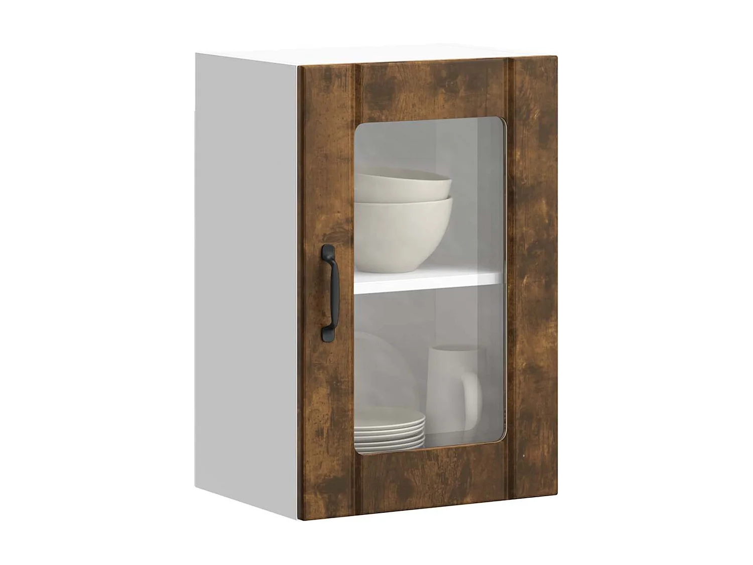 Küchen-Hängeschrank mit Glastür Lucca Räuchereiche