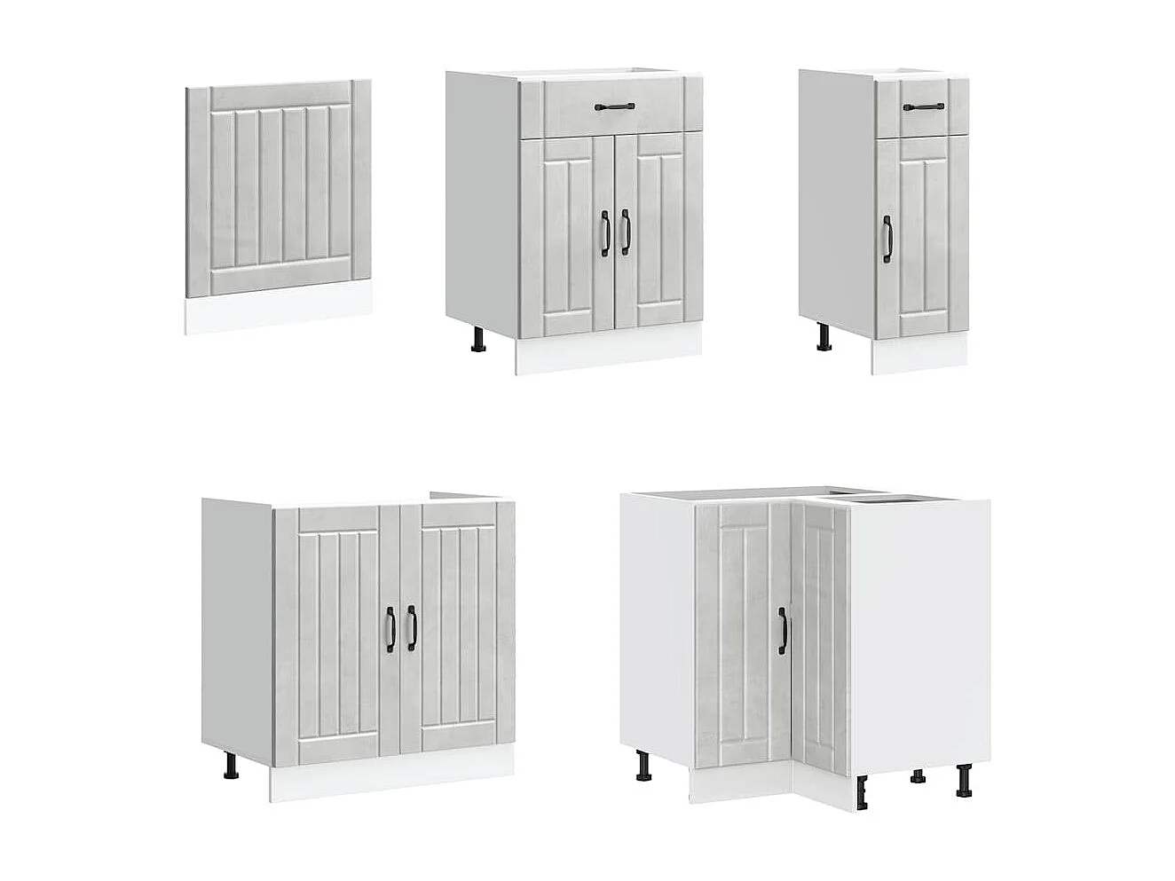 Set Mobili da Cucina 11 pz Lucca Grigio Cemento in Truciolato