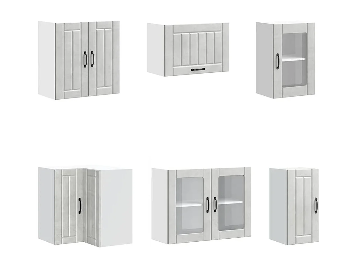 Set Mobili da Cucina 11 pz Lucca Grigio Cemento in Truciolato