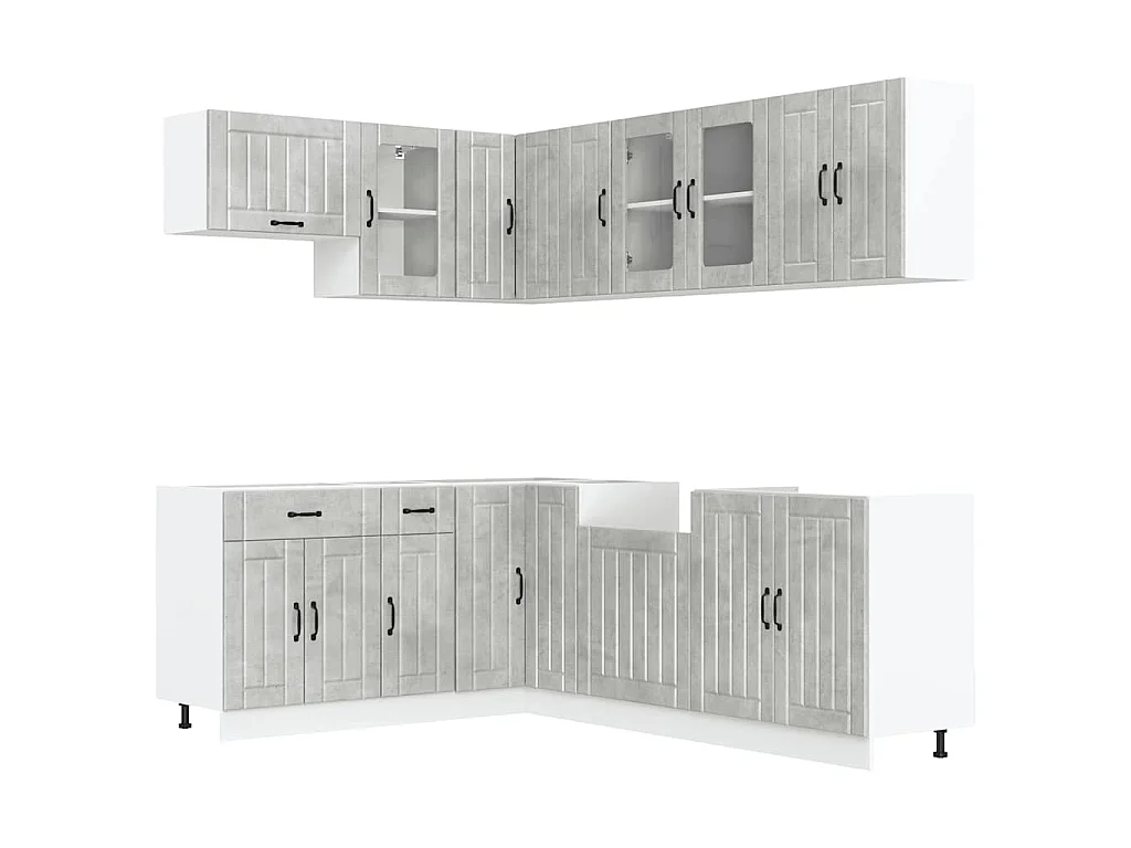 Ensemble d'armoires de cuisine 11 pcs Lucca bois d'ingénierie
