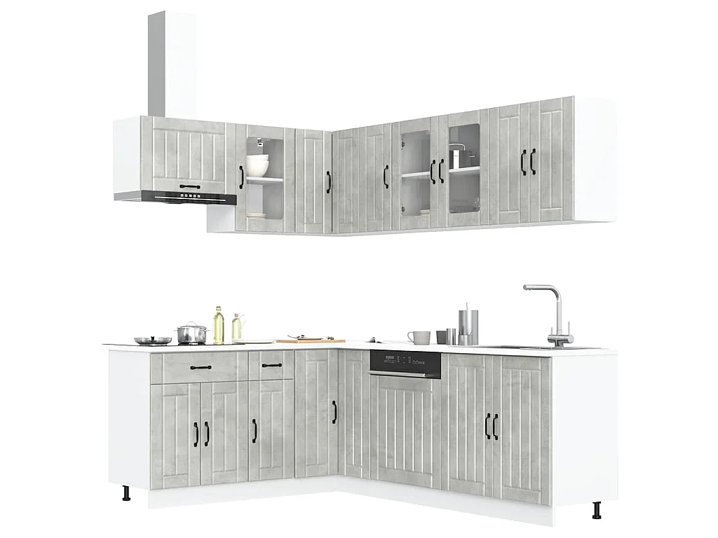 Ensemble d'armoires de cuisine 11 pcs Lucca bois d'ingénierie