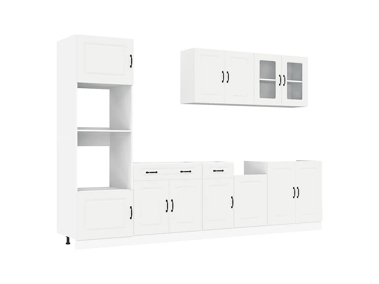 Ensemble d'armoires cuisine 7pcs Kalmar blanc bois d'ingénierie