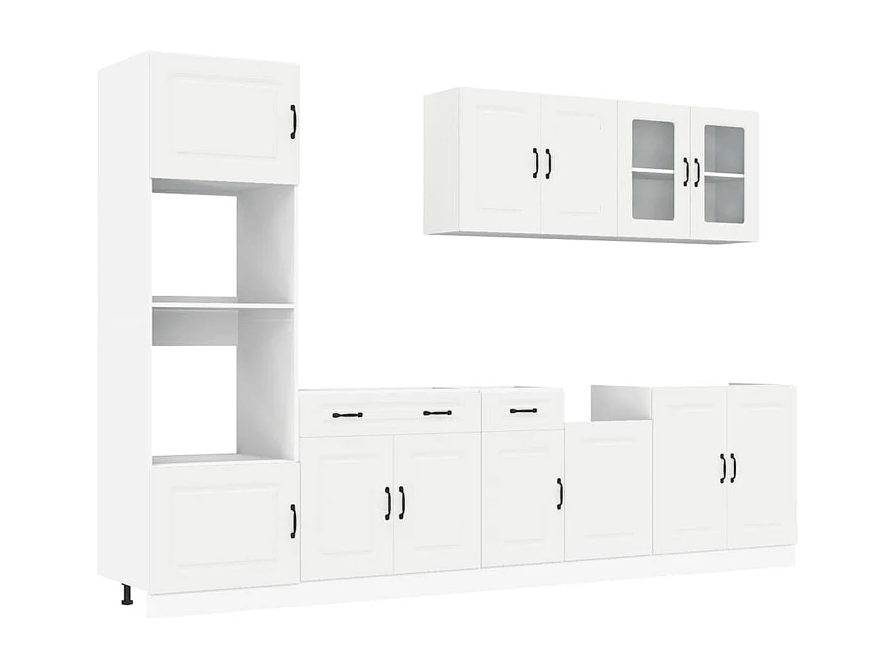 Ensemble d'armoires cuisine 7pcs Kalmar blanc bois d'ingénierie