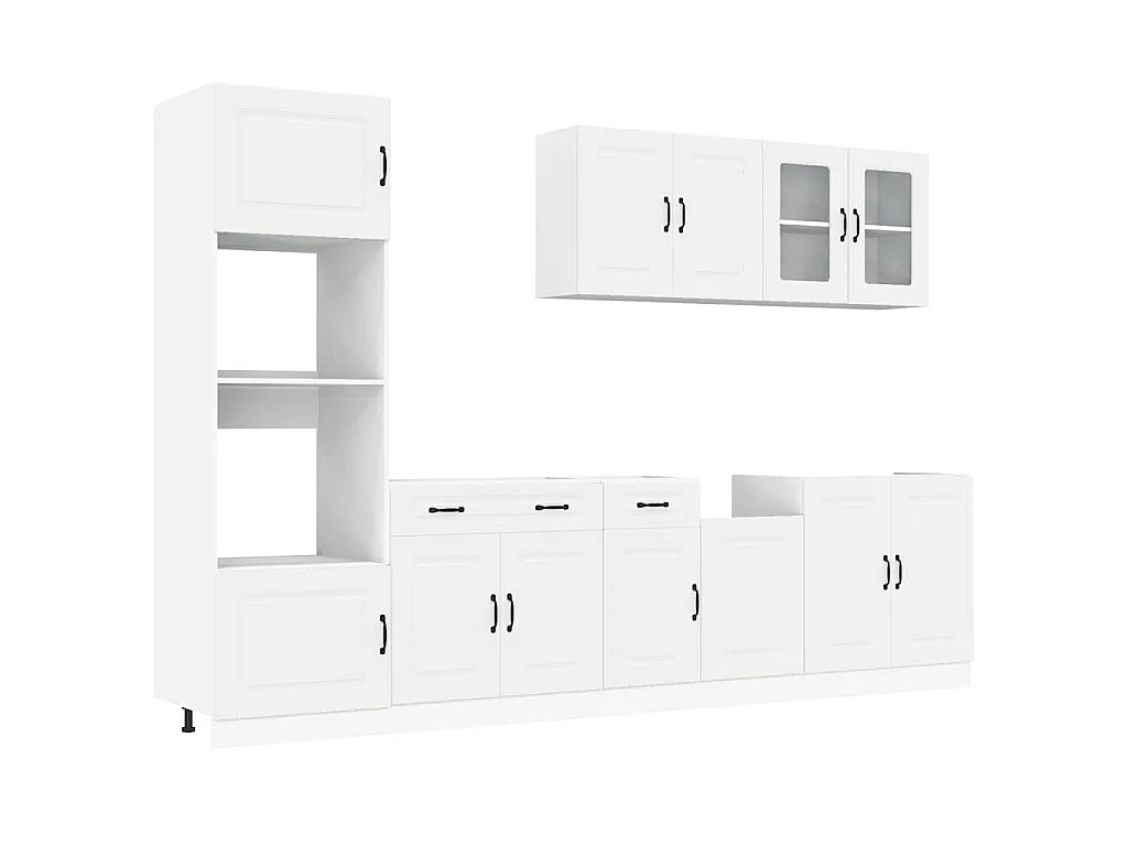 Ensemble d'armoires cuisine 7pcs Kalmar blanc bois d'ingénierie
