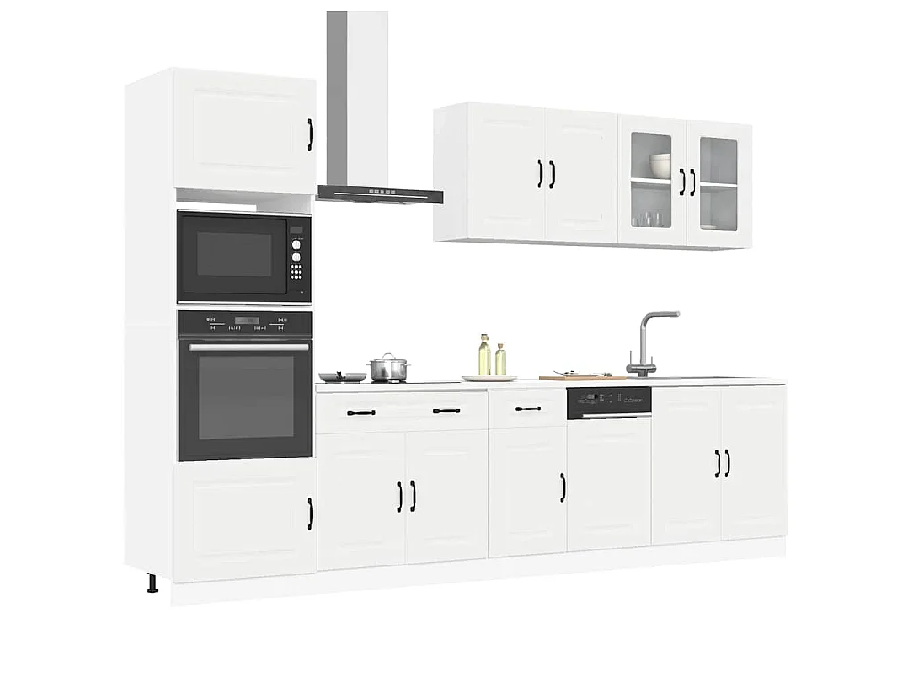 Ensemble d'armoires cuisine 7pcs Kalmar blanc bois d'ingénierie