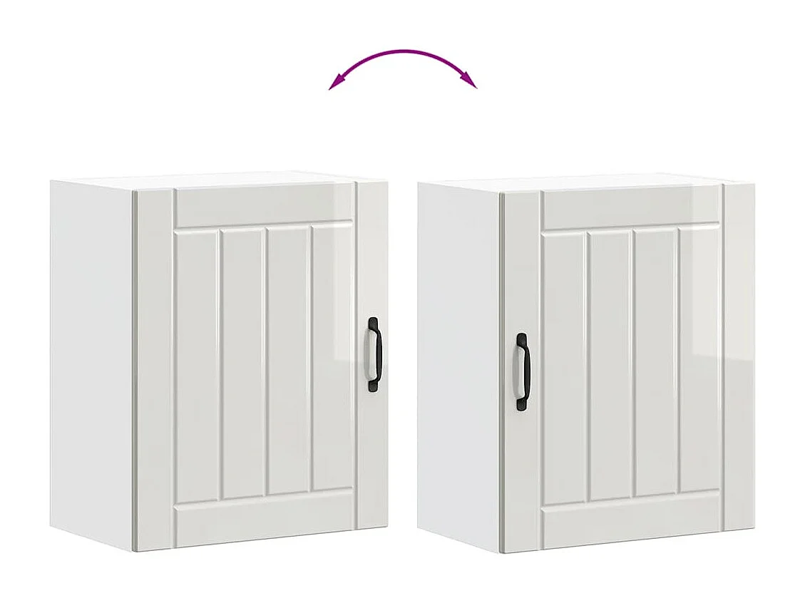 Armoire murale de cuisine Lucca blanc brillant bois ingénierie