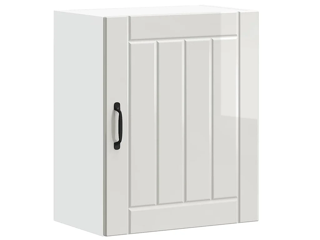 Armoire murale de cuisine Lucca blanc brillant bois ingénierie