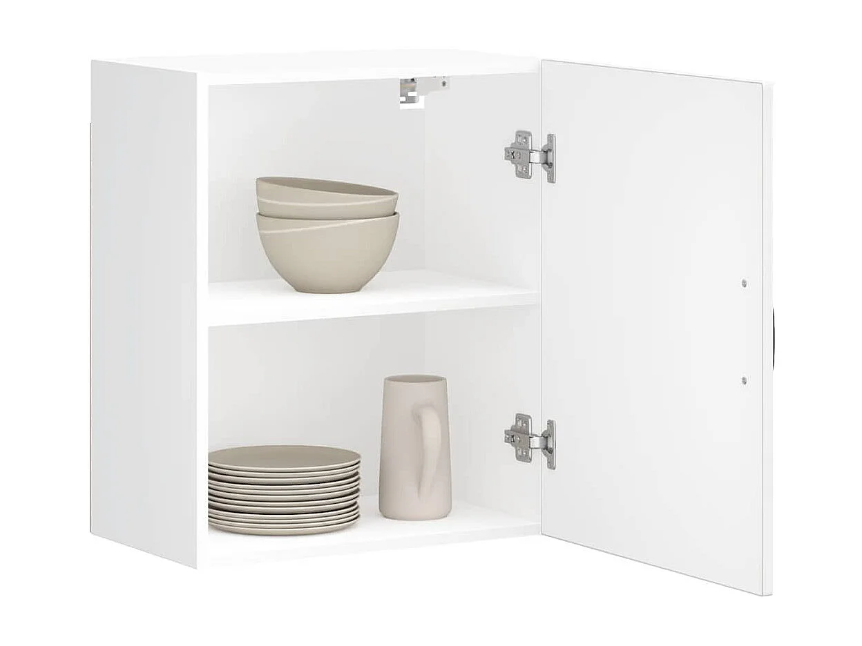Armoire murale de cuisine Lucca blanc brillant bois ingénierie