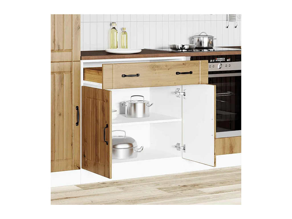 Base da Cucina Lucca Rovere Artigianale in Legno Multistrato