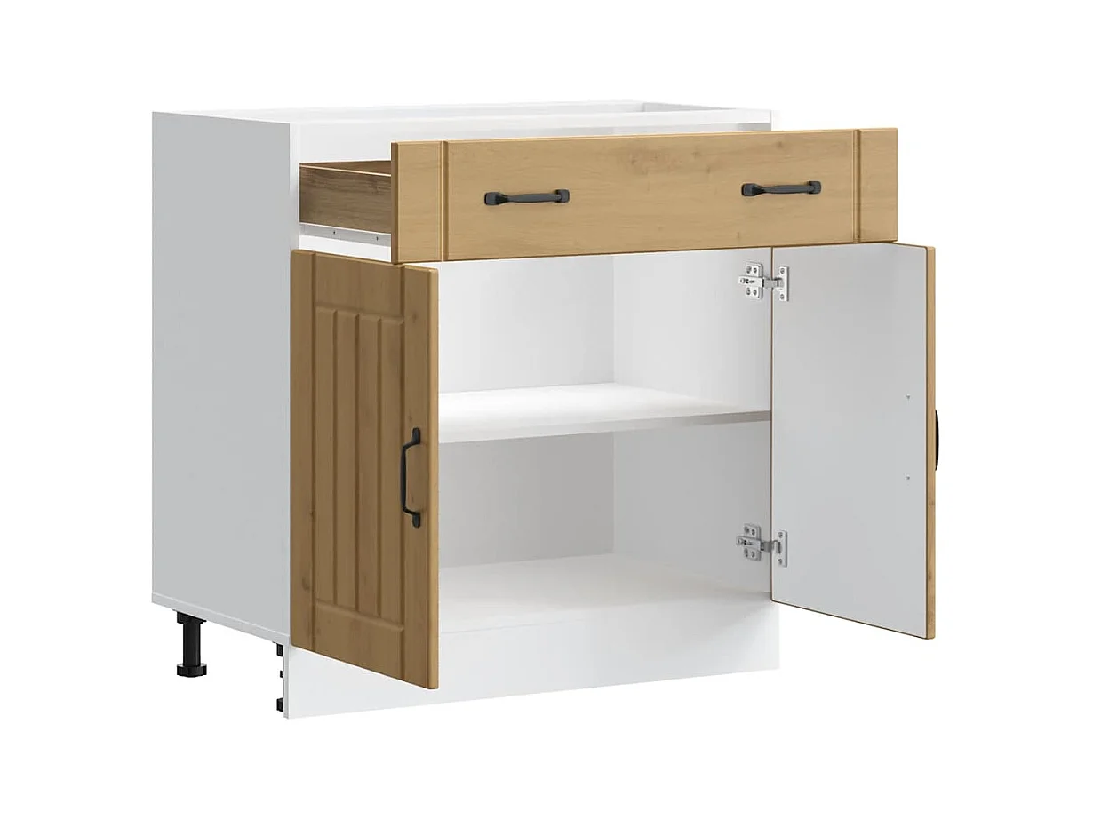 Base da Cucina Lucca Rovere Artigianale in Legno Multistrato