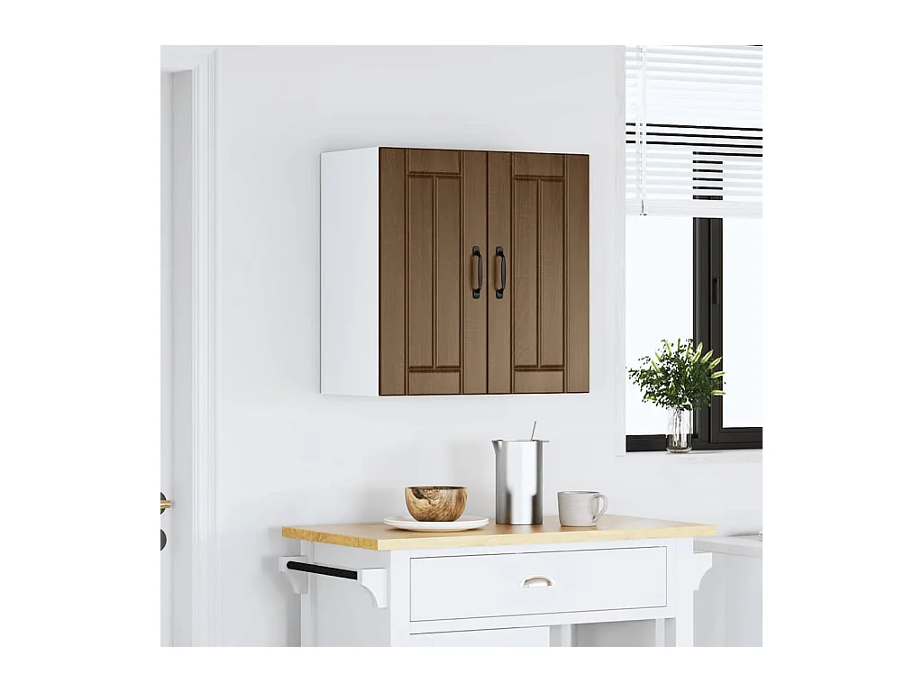 Armoire murale de cuisine Lucca chêne marron bois ingénierie