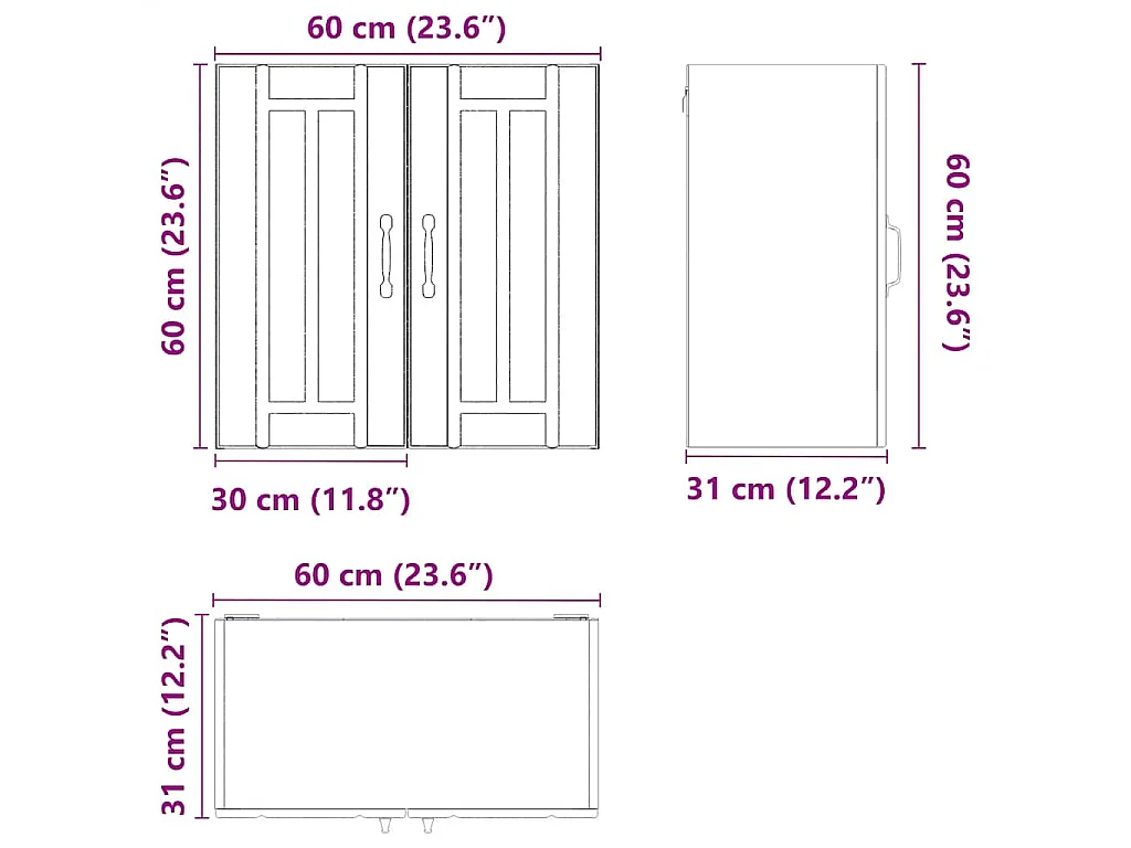 Armoire murale de cuisine Lucca chêne marron bois ingénierie