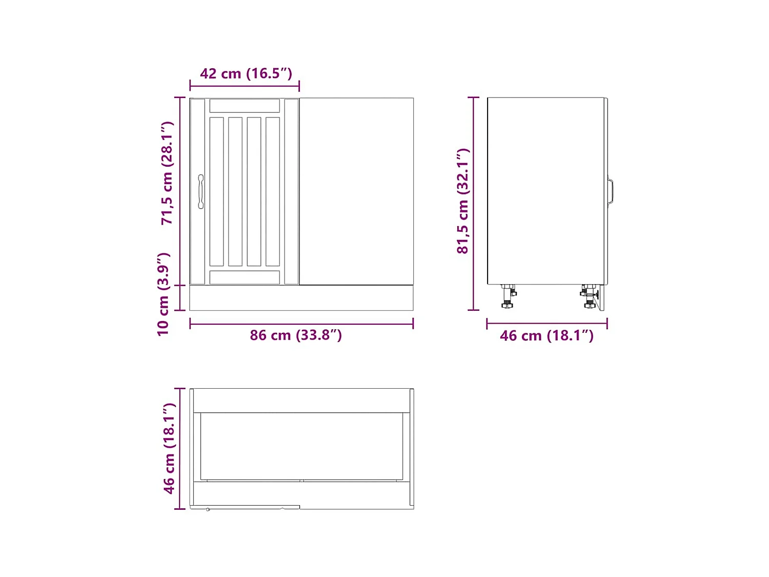 Meuble bas de cuisine Lucca chêne marron bois d'ingénierie