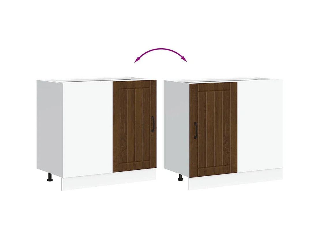 Meuble bas de cuisine Lucca chêne marron bois d'ingénierie