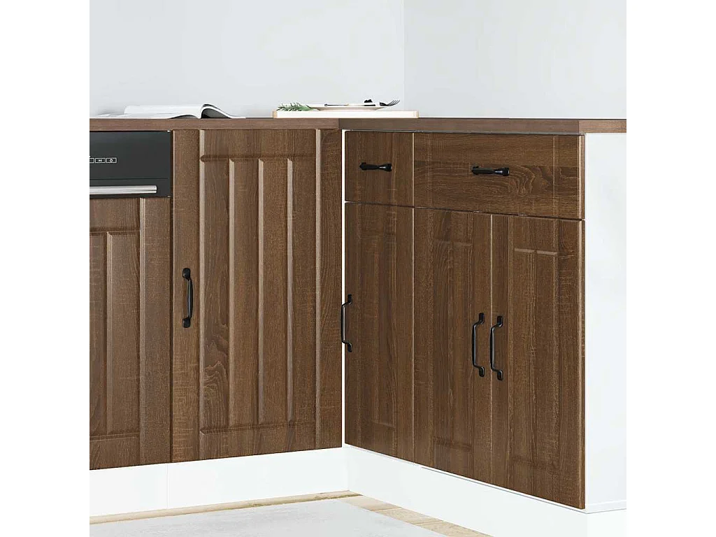 Mobile base da cucina Lucca Rovere Marrone in Legno Multistrato