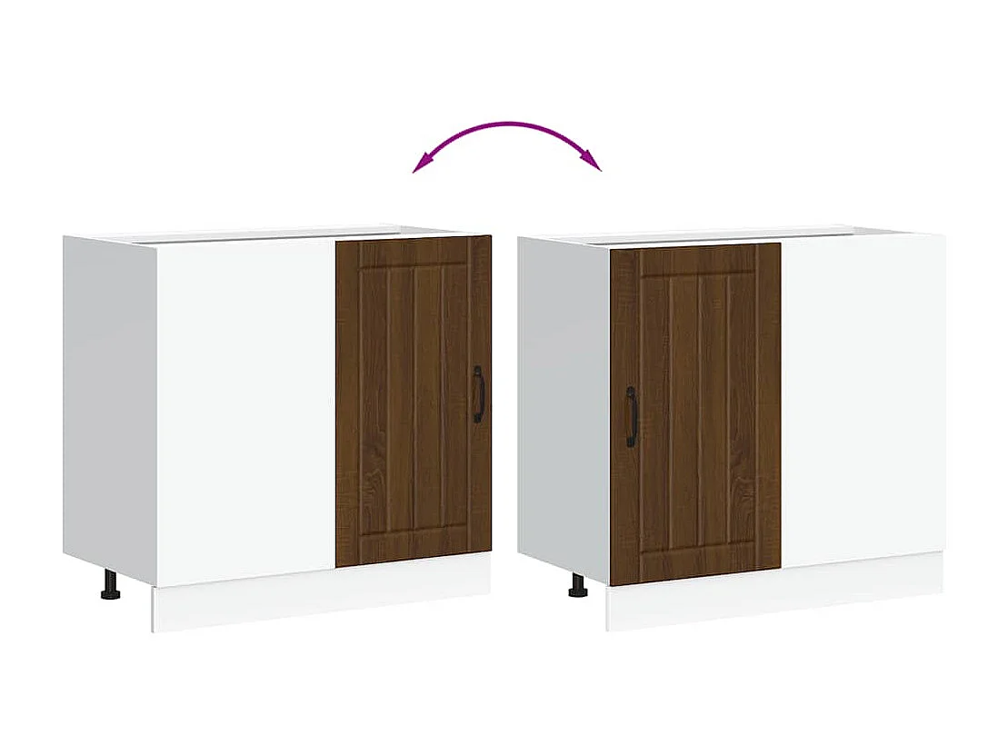 Mobile base da cucina Lucca Rovere Marrone in Legno Multistrato