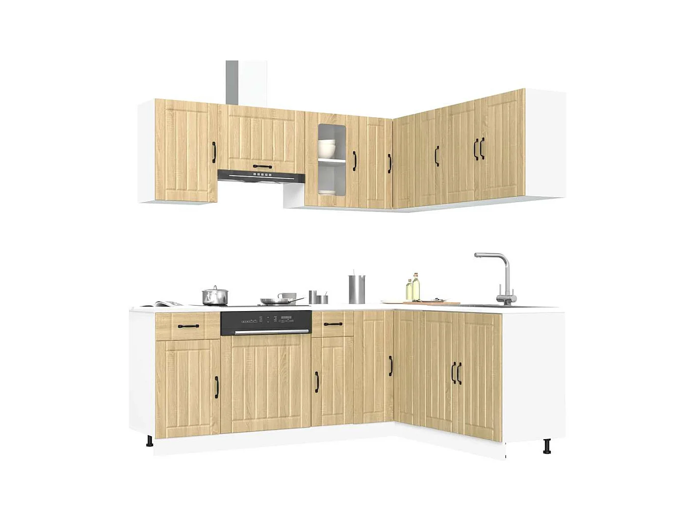 Ensemble d'armoires de cuisine 11 pcs Lucca bois d'ingénierie