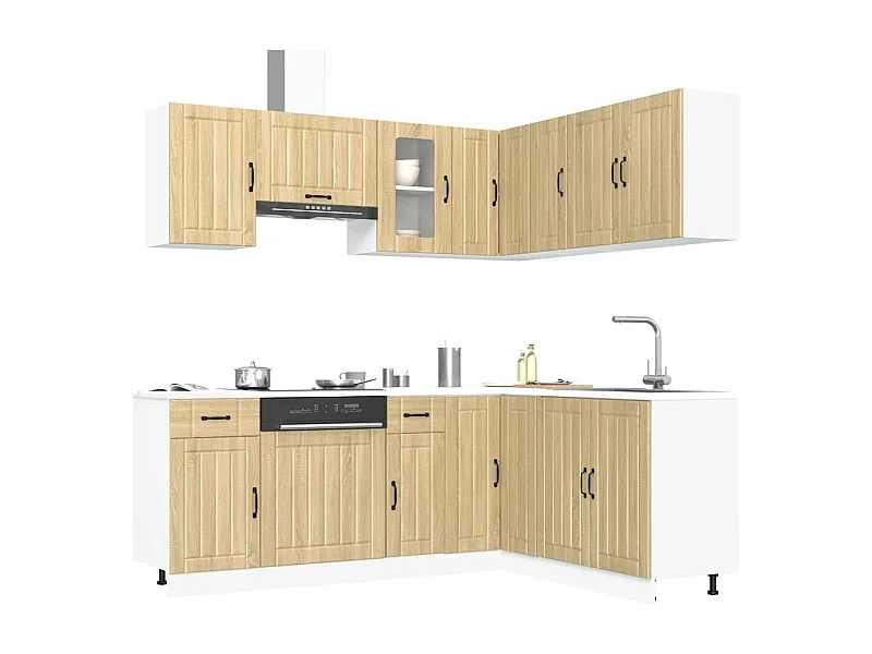 11 peças armário de cozinha conjunto Lucca sonoma carvalho