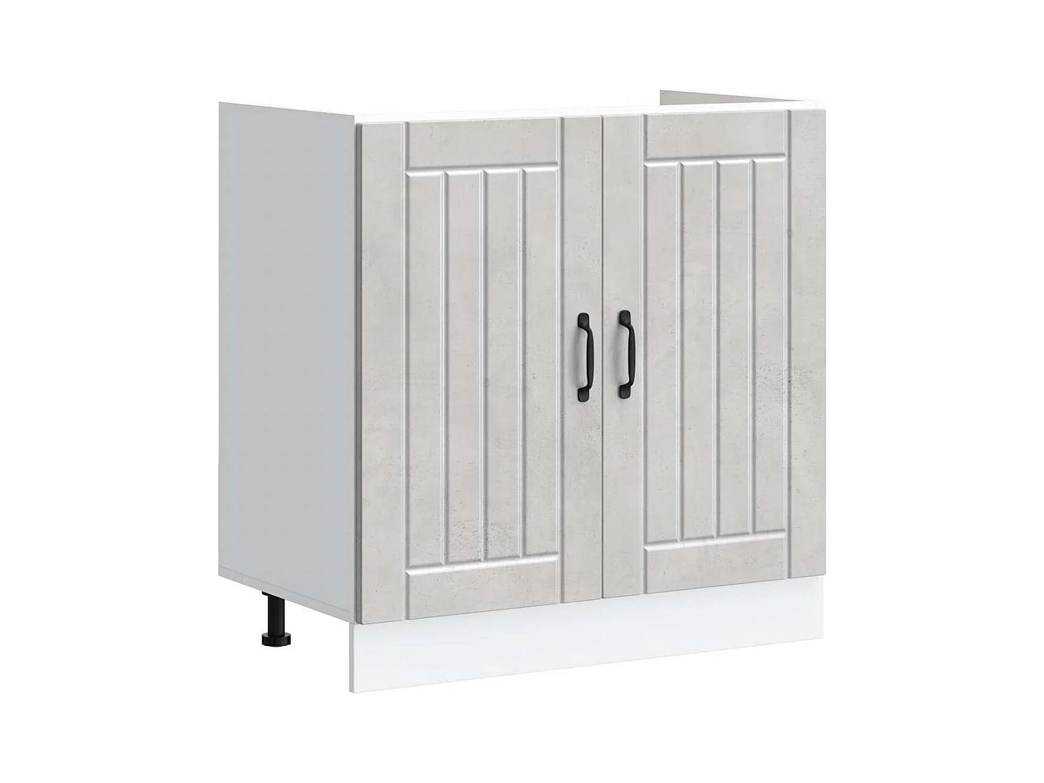 Spoelbakonderkast Lucca bewerkt hout betongrijs