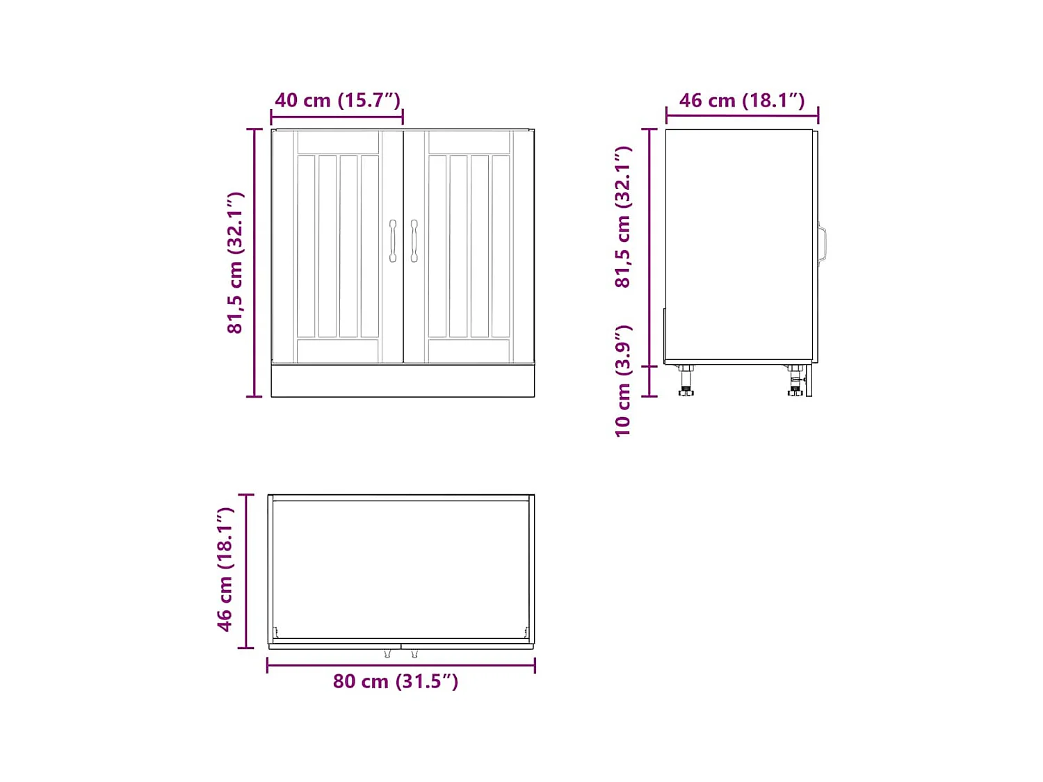 Spoelbakonderkast Lucca bewerkt hout betongrijs