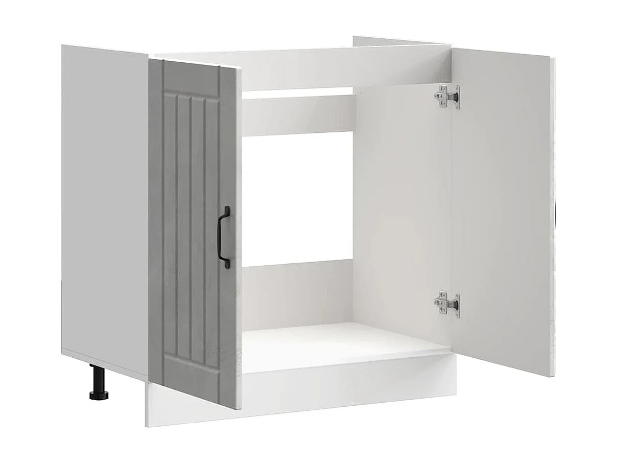 Meuble de base de lavabo Lucca gris béton bois ingénierie