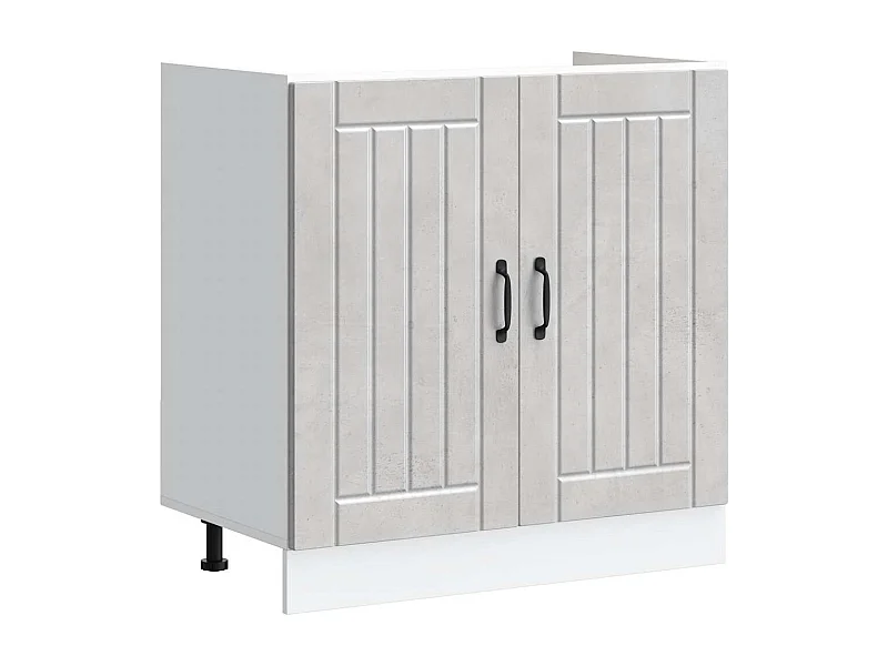 Meuble de base de lavabo Lucca gris béton bois ingénierie