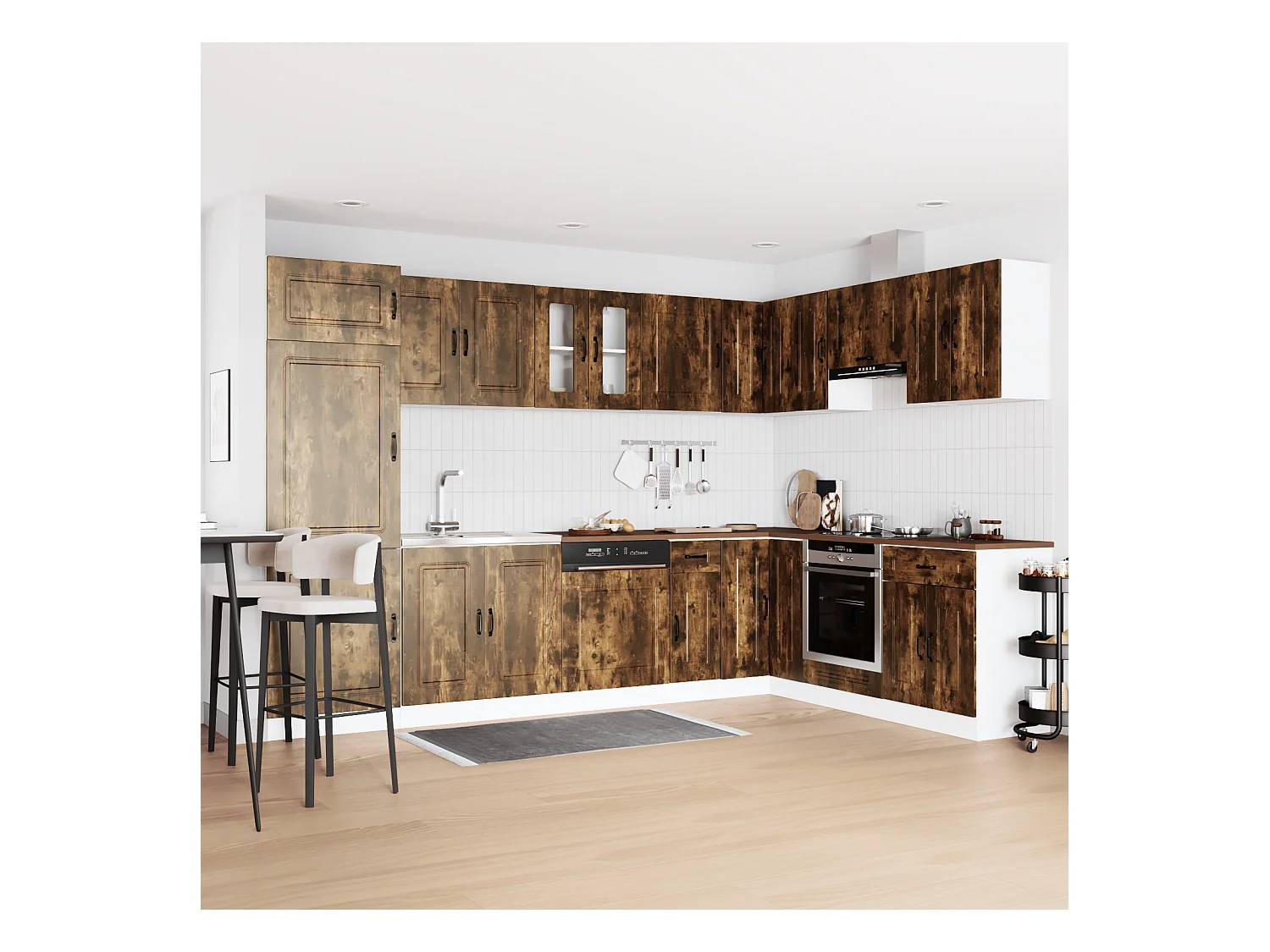 Armoire de cuisine Kalmar 2 pcs Marron 80 x 46 x 81.5 cm