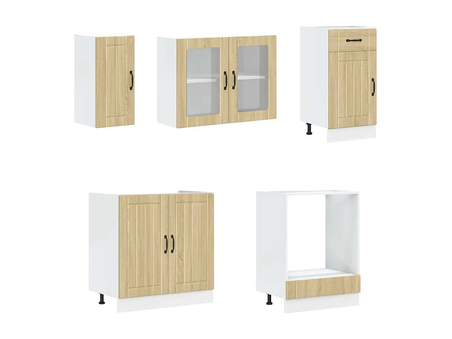 8 peças armário de cozinha conjunto Lucca sonoma carvalho