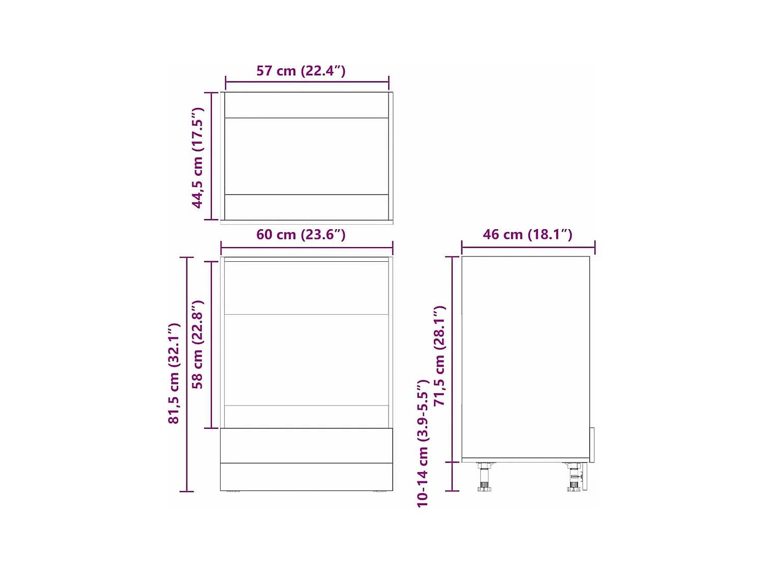 Backofenschrank Riga Artisan-Eiche 60 x 46 x 81,5 cm