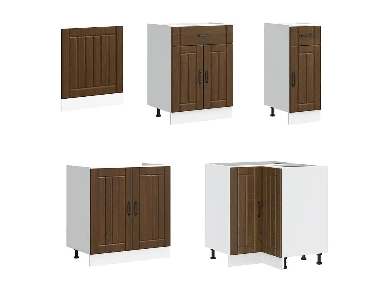 11 peças armário de cozinha conjunto Lucca carvalho castanho