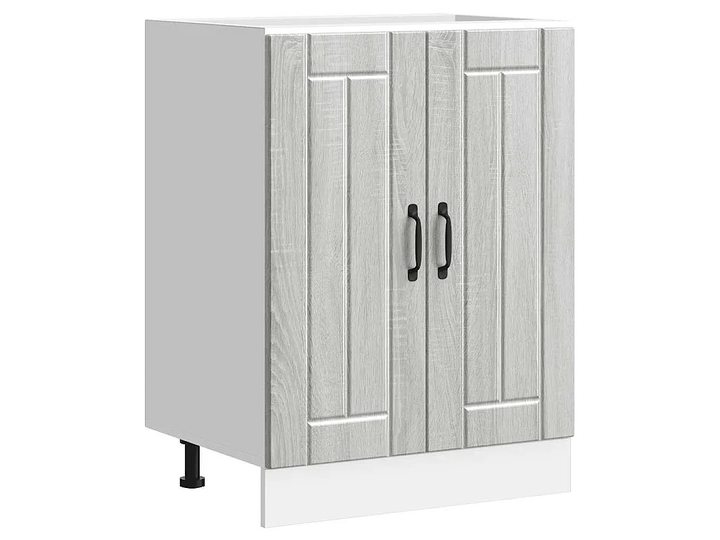 Meuble de base de lavabo Lucca sonoma gris bois d'ingénierie