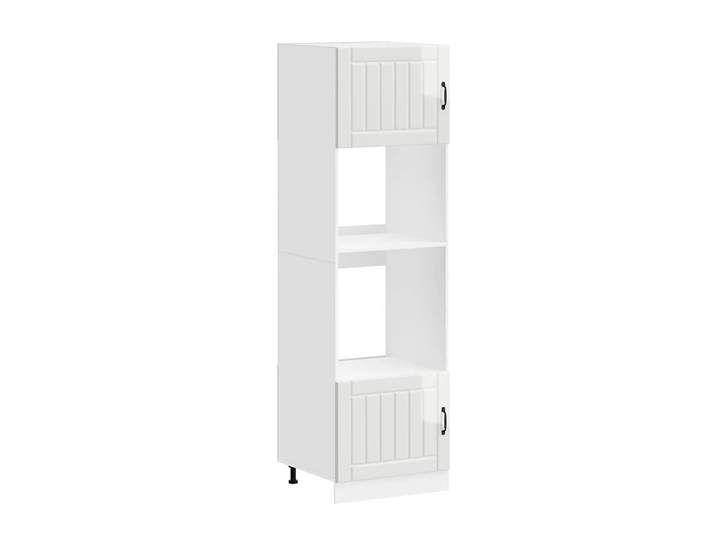 Ovenkasten 2 st Lucca bewerkt hout glanzend wit