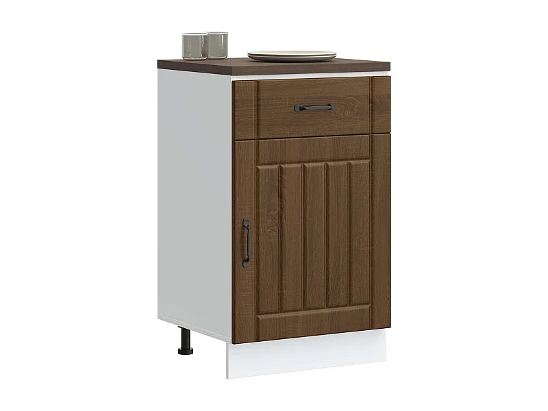 Küchen-Unterschrank Lucca Braun Eichen-Optik Holzwerkstoff