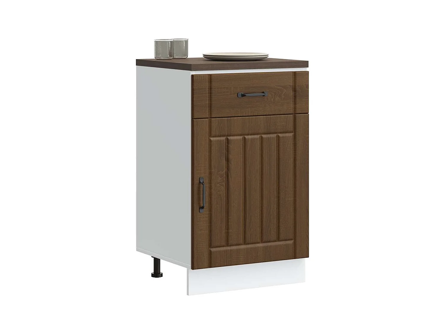 Küchen-Unterschrank Lucca Braun Eichen-Optik Holzwerkstoff