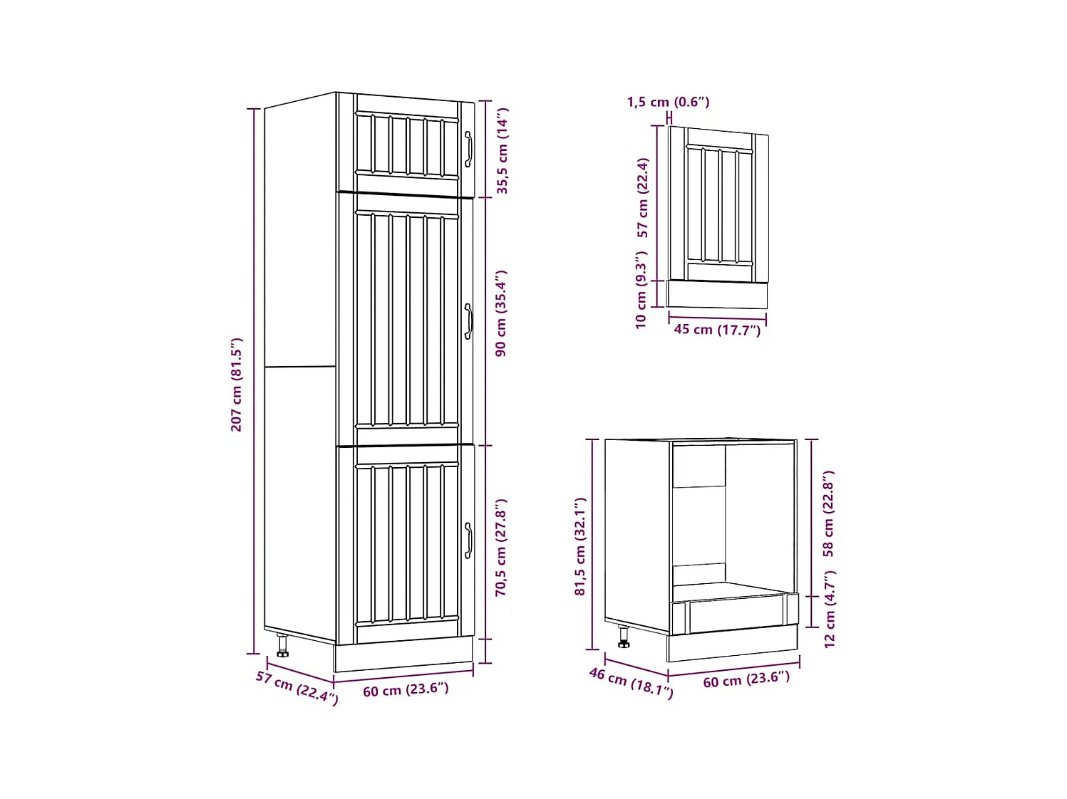 Ensemble d'armoires de cuisine 7 pcs Lucca bois d'ingénierie