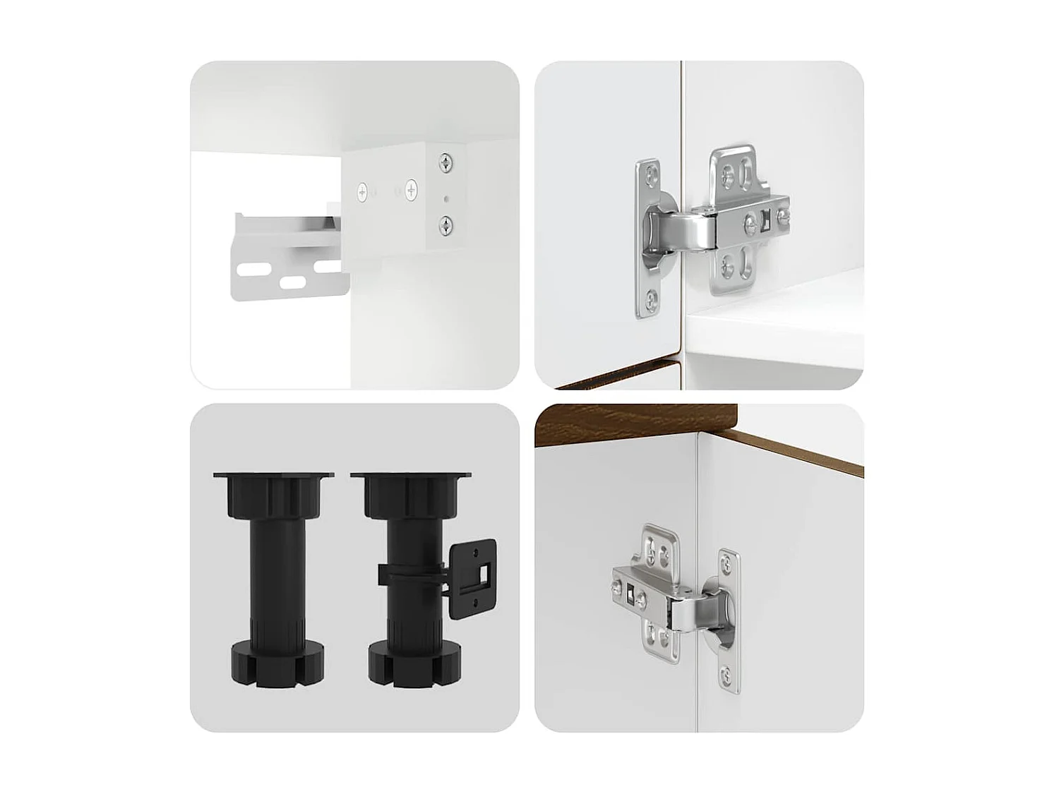 7-delige Keukenkastenset Lucca bewerkt hout bruin eikenkleur