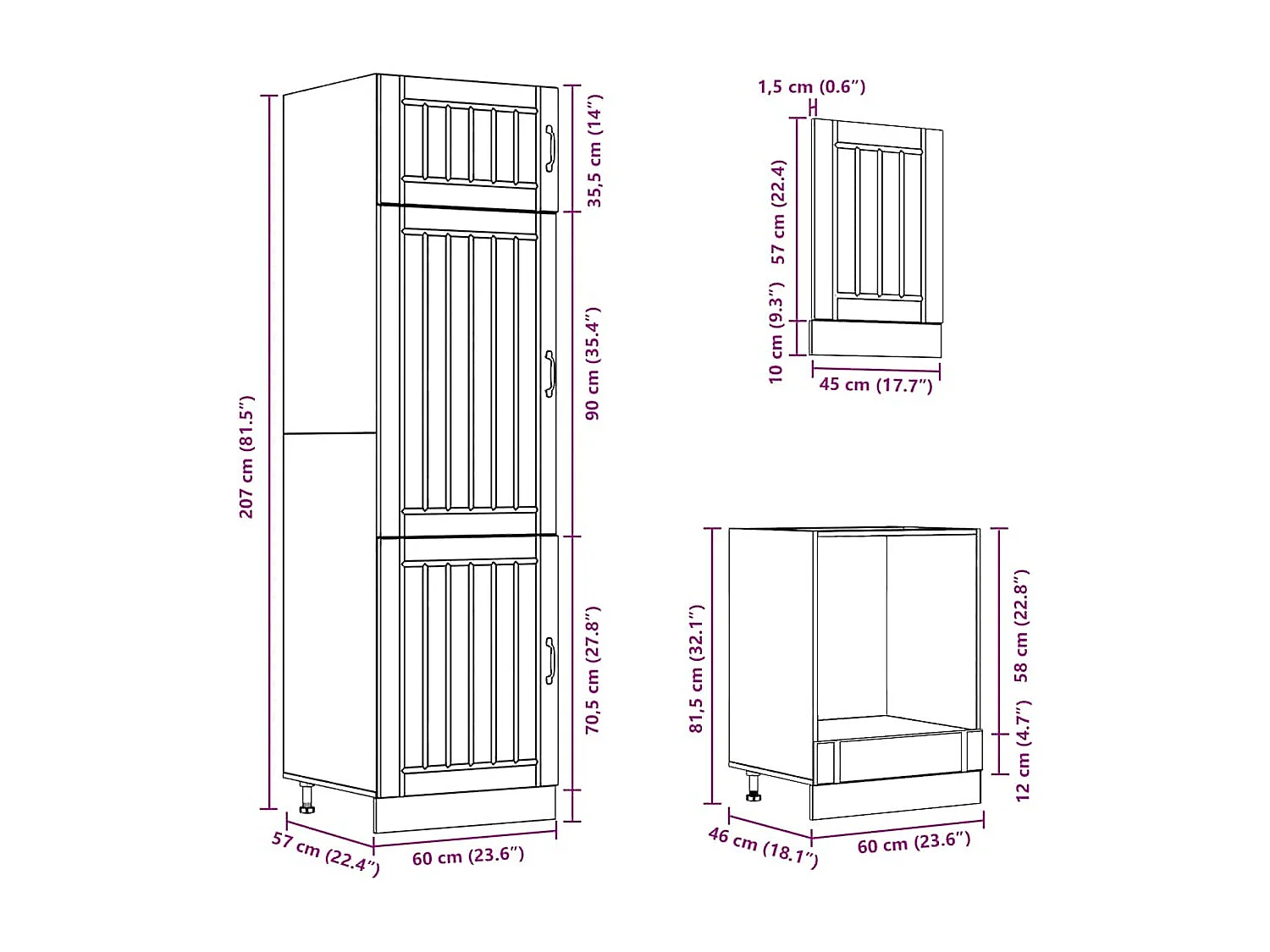 Ensemble d'armoires de cuisine 7 pcs Lucca bois d'ingénierie