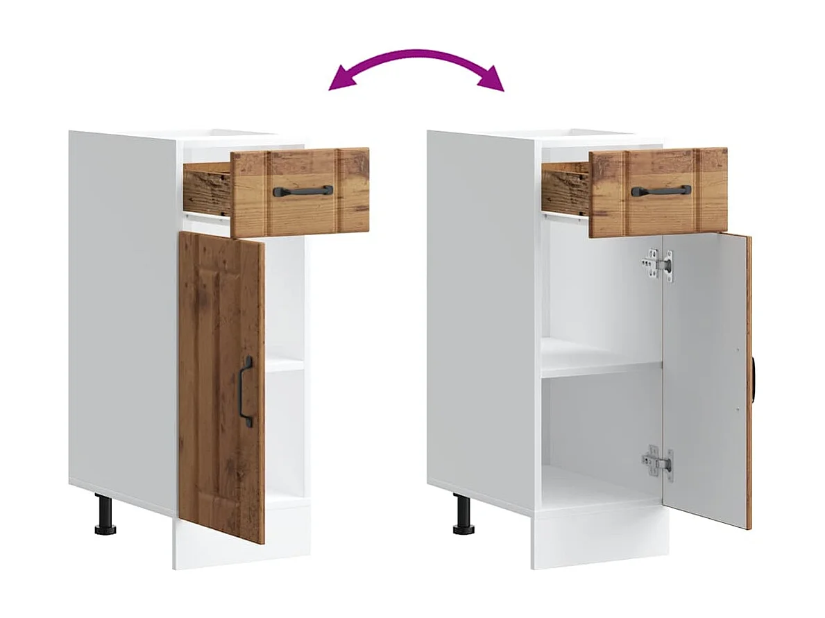 Onderkast Lucca bewerkt hout oud houtkleurig