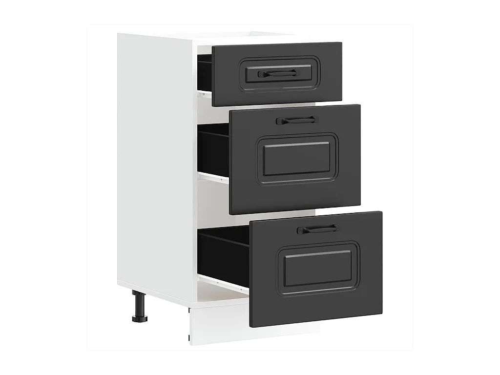 Keuken onderkast Kalmar bewerkt hout zwart