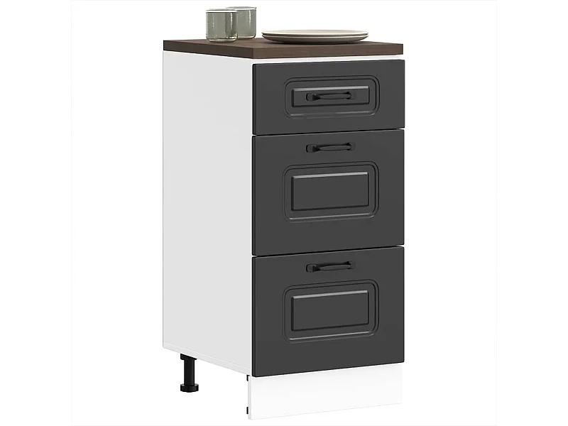 Mobiletto da cucina "Kalmar" Nero in legno ingegnerizzato