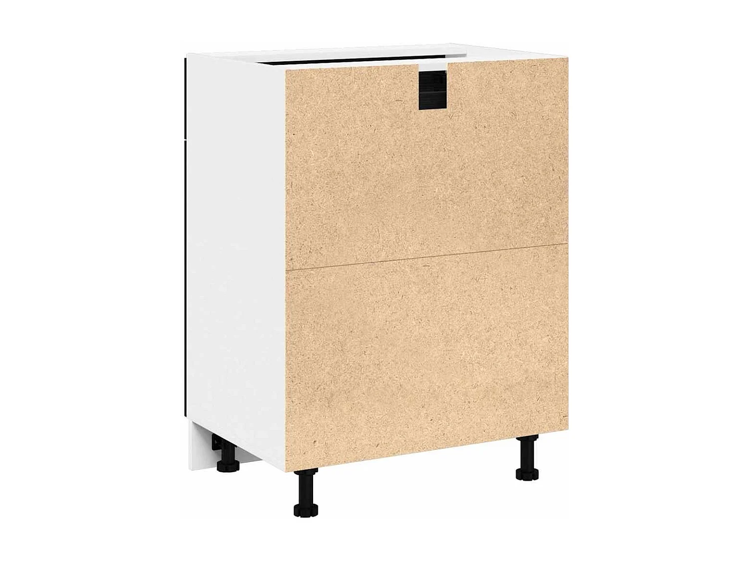 Lade Basis Kast Zwart eiken 60 x 46 x 81.5 cm Bewerkt hout