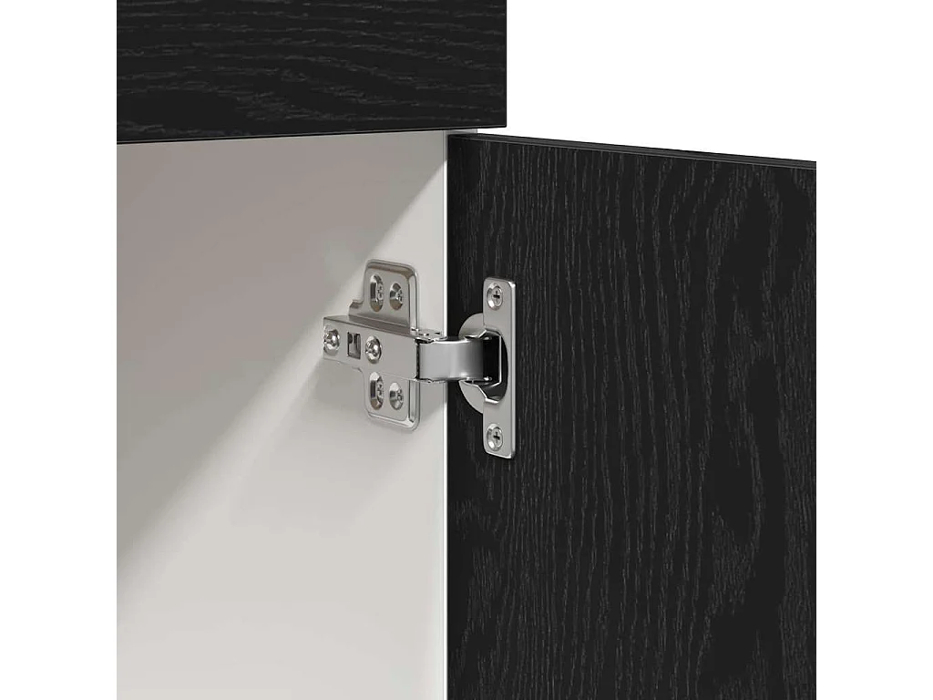 Lade Basis Kast Zwart eiken 60 x 46 x 81.5 cm Bewerkt hout