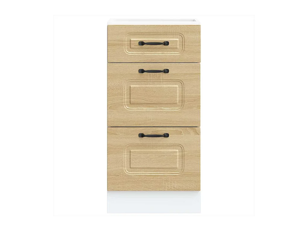 Keuken onderkast Kalmar bewerkt hout hoogglans wit