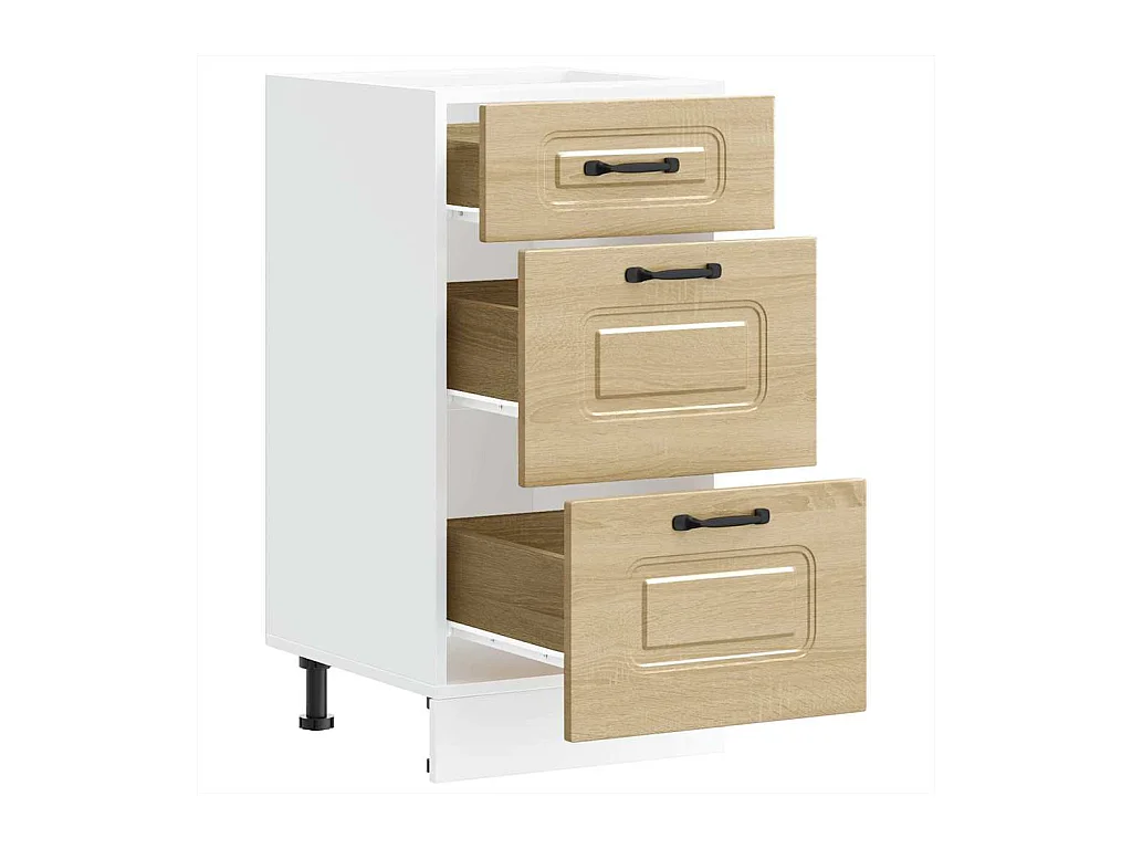 Keuken onderkast Kalmar bewerkt hout hoogglans wit